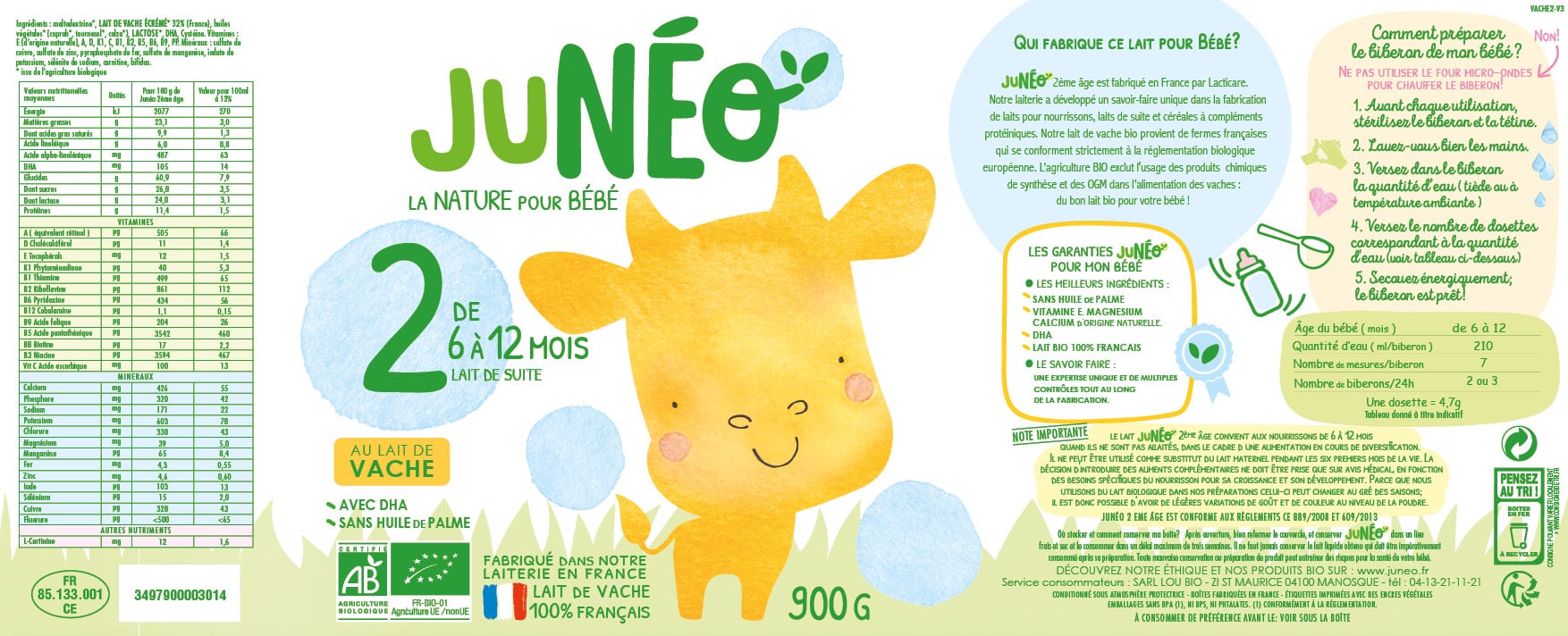Lait Infantile Bio 2ème âge - 6-12 mois - Fabriqué en Vendée, Acheter en  ligne