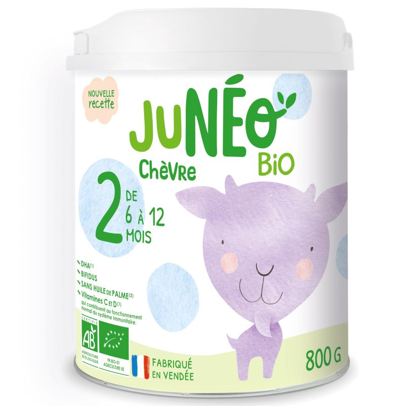 Lait JUNÉO chèvre 2ème age, 100% bio